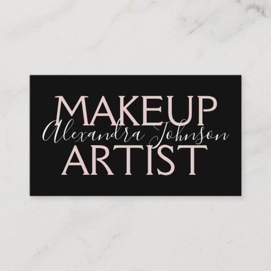 バラモダン金ゴールドとブラックメイクアップアーティスト 名刺 (正面)