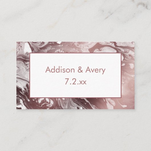 バラモダン金ゴールドとホワイトマーブリードサンキュー エンクロージャーカード (裏面)