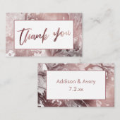 バラモダン金ゴールドとホワイトマーブリードサンキュー エンクロージャーカード (正面/裏面)