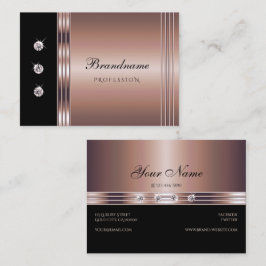 バラモダン金ゴールドと発光ダイヤモンド付きブラック 名刺