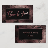バラモダン金ゴールドと黒のマーブルThank Thank You Insert エンクロージャーカード (正面/裏面)