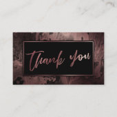 バラモダン金ゴールドと黒のマーブルThank Thank You Insert エンクロージャーカード (正面)