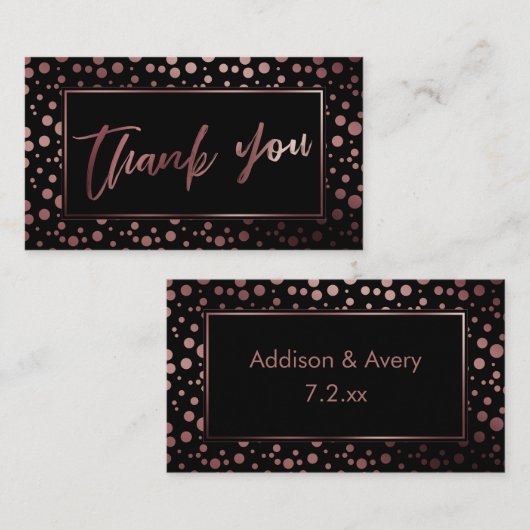バラモダン金ゴールドと黒の円ありがとう挿入 エンクロージャーカード (正面/裏面)