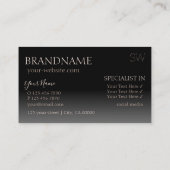 バラモダン金ゴールドと黒鏡文字モノグラム 名刺 (裏面)