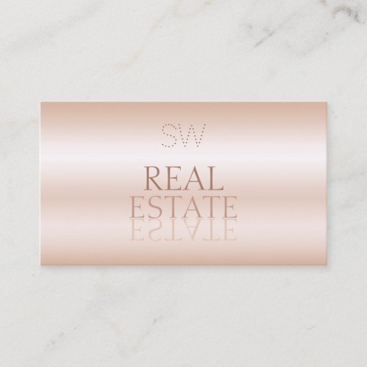 バラモダン金ゴールドと黒鏡文字モノグラム 名刺 (正面)