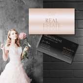 バラモダン金ゴールドと黒鏡文字モノグラム 名刺