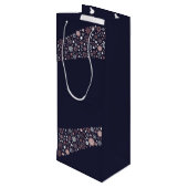 バラモダン金ゴールドの雪片波が青く見える ワインギフトバッグ (裏面アングル)