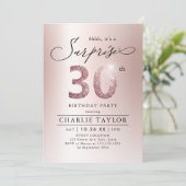 バラモダン金ゴールドアダルトサプライズ30歳の誕生日 招待状 (スタンド正面)
