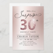 バラモダン金ゴールドアダルトサプライズ30歳の誕生日 招待状 (正面/裏面)
