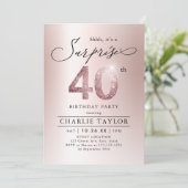 バラモダン金ゴールドアダルトサプライズ40歳の誕生日 招待状 (スタンド正面)