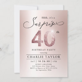 バラモダン金ゴールドアダルトサプライズ40歳の誕生日 招待状