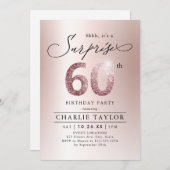 バラモダン金ゴールドアダルトサプライズ60歳の誕生日 招待状 (正面/裏面)
