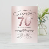 バラモダン金ゴールドアダルトサプライズ70歳の誕生日 招待状 (スタンド正面)