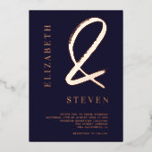 バラモダン金ゴールドアンパサンドはphoto'sと結婚名付ける 箔招待状 (正面)