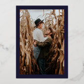 バラモダン金ゴールドアンパサンドはphoto'sと結婚名付ける 箔招待状 (裏面)