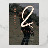 バラモダン金ゴールドアンパサンドはphoto'sと結婚名付ける 箔招待状 (正面)