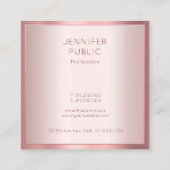 バラモダン金ゴールドエレガントクリエイティブシンプルテンプレート スクエア名刺 (裏面)