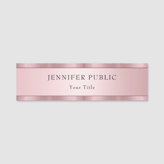 バラモダン金ゴールドエレガントテンプレートトレンディー 名札 (正面)