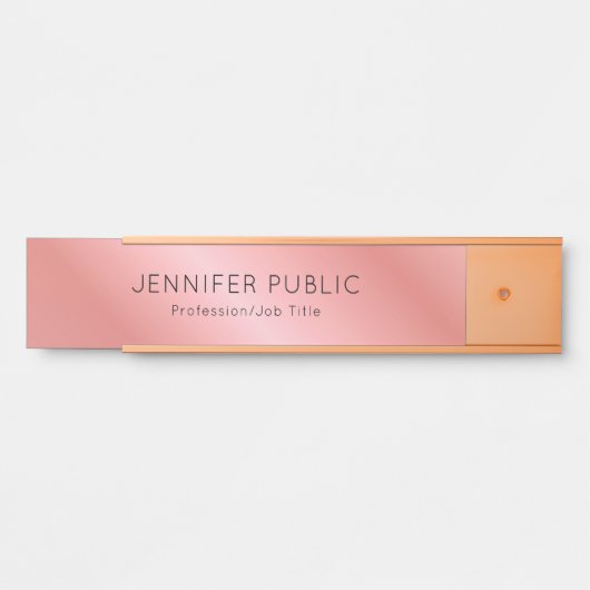 バラモダン金ゴールドエレガントパーソナライズされたテンプレート サインプレート (正面)