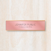 バラモダン金ゴールドエレガントパーソナライズされたテンプレート サインプレート (正面)