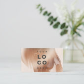 バラモダン金ゴールドエレガント水色 名刺 (スタンド正面)