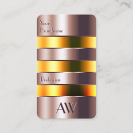 バラモダン金ゴールドガラスオレンジ液およびモノグラム 名刺