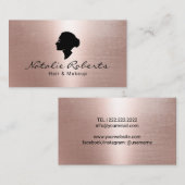 バラモダン金ゴールドガールヘッドロゴ美しいサロンスパ 名刺 (正面/裏面)