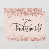 バラモダン金ゴールドグリッターは私の花嫁になる 招待状 (正面/裏面)