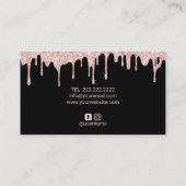 バラモダン金ゴールドグリッタードリップシック美しいサロン 名刺 (裏面)