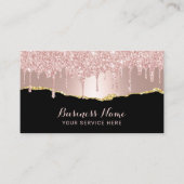 バラモダン金ゴールドグリッタードリップシック美しいサロン 名刺 (正面)