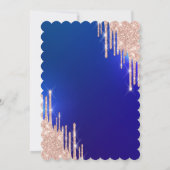 バラモダン金ゴールドグリッタードリップスブルースウィート16 招待状 (裏面)