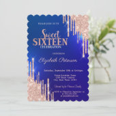 バラモダン金ゴールドグリッタードリップスブルースウィート16 招待状 (スタンド正面)