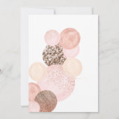 バラモダン金ゴールドグリッターピンクバルーン赤ちゃんシャワー 招待状 (裏面)