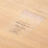 バラモダン金ゴールドグリッターファーストホーリーコミュニオン アクリル招待状 (レイダウン)