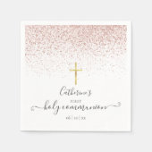 バラモダン金ゴールドグリッターファーストホーリーコミュニオン スタンダードカクテルナプキン (正面)