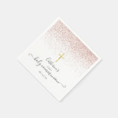 バラモダン金ゴールドグリッターファーストホーリーコミュニオン スタンダードカクテルナプキン (角)