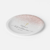 バラモダン金ゴールドグリッターファーストホーリーコミュニオン ペーパープレート (アングル)