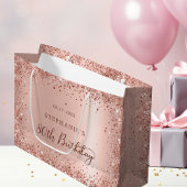 バラモダン金ゴールドグリッターフォイルモノグラム誕生日 ラージペーパーバッグ