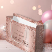 バラモダン金ゴールドグリッターフォイルモノグラム誕生日 ラージペーパーバッグ