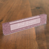 バラモダン金ゴールドグリッターヘアサロンメイクアップアーティスト デスクネームプレート (側面)