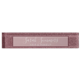 バラモダン金ゴールドグリッターヘアサロンメイクアップアーティスト デスクネームプレート