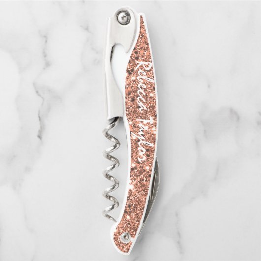 バラモダン金ゴールドグリッターモノグラムボトルコルクスクリュー ソムリエナイフ (正面)