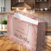 バラモダン金ゴールドグリッターモノグラム21歳の誕生日 ラージペーパーバッグ