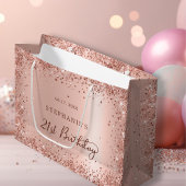 バラモダン金ゴールドグリッターモノグラム21歳の誕生日 ラージペーパーバッグ