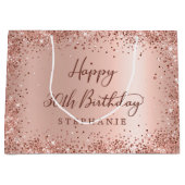 バラモダン金ゴールドグリッターモノグラム30th誕生日 ラージペーパーバッグ (正面)