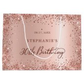 バラモダン金ゴールドグリッターモノグラム30th誕生日 ラージペーパーバッグ (裏面)