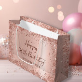 バラモダン金ゴールドグリッターモノグラム50th誕生日 ラージペーパーバッグ