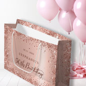 バラモダン金ゴールドグリッターモノグラム50th誕生日 ラージペーパーバッグ