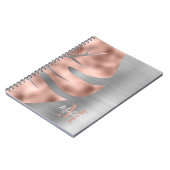 バラモダン金ゴールドグレーモノグラム ノートブック (左側)