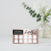 バラモダン金ゴールドコーヒーショップコーヒーカップロイヤリティ ロイヤリティカード (スタンド正面)